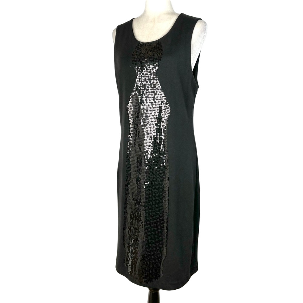 Ness black sequinned sheath dress
